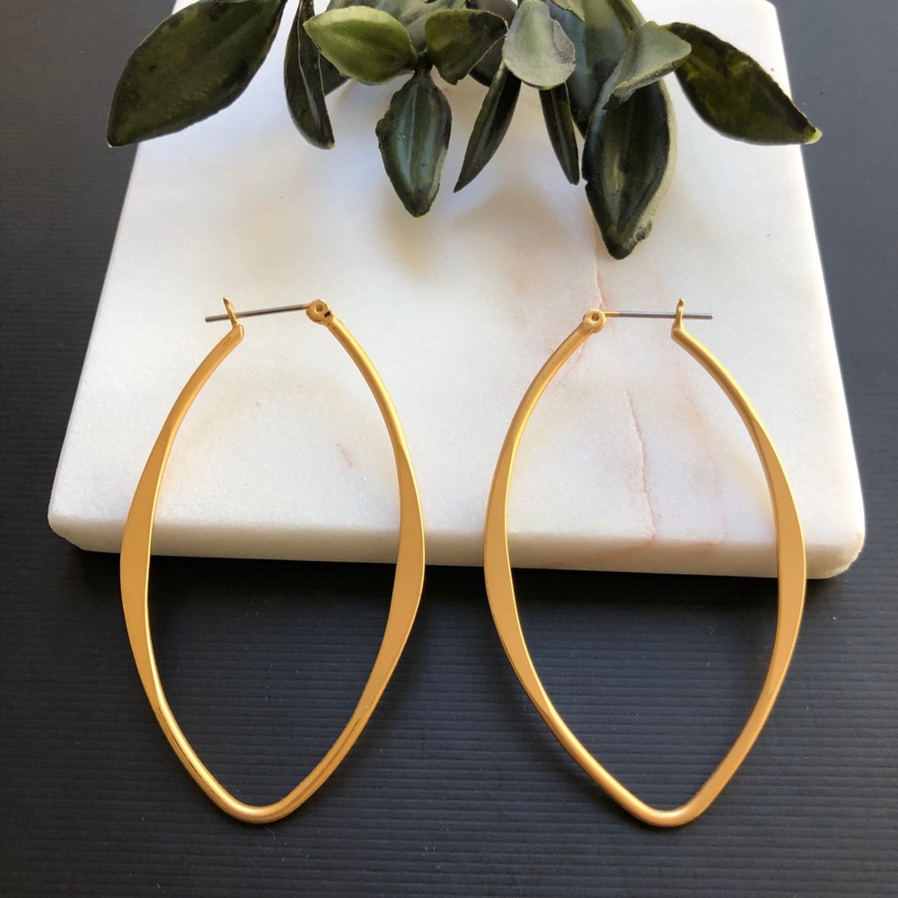 Matte Gold Hoop Earrings